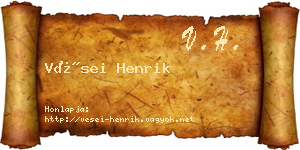 Vései Henrik névjegykártya